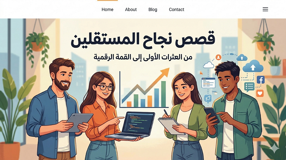 قصص نجاح المستقلين: من العثرات الأولى إلى القمة الرقمية